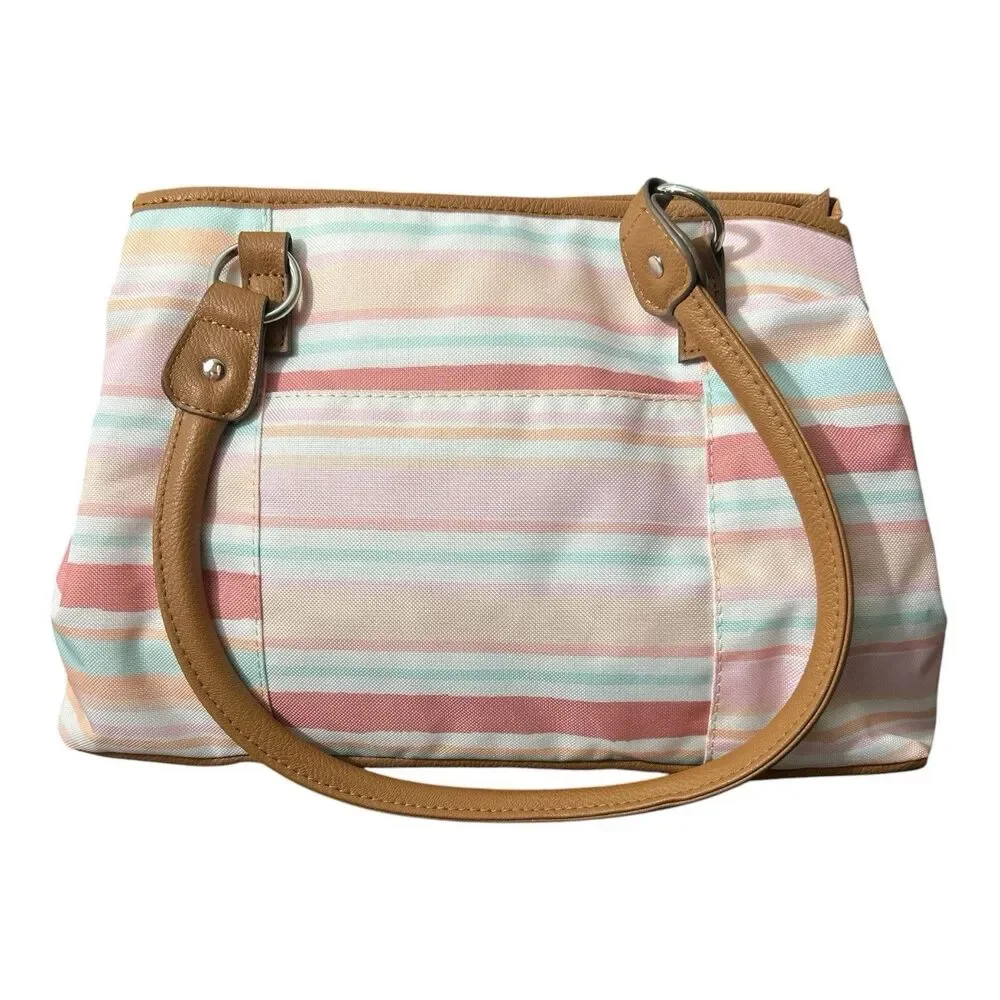 Lily Bloom Maggie Satchel Painted Stripe Eco Friendly NWT MSRP $75